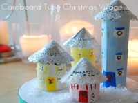 MirandaMade Cardboard Tube Christmas Village